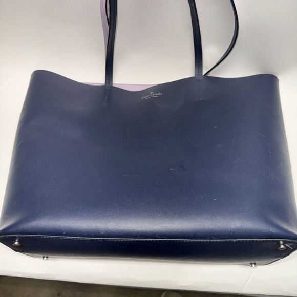 KATE SPADE Zibbi Medium Cow Hide Tote SOLO in Navy Blue USED - Picture 5 of 10
